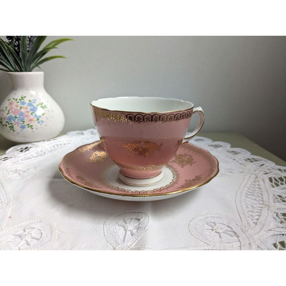 Vintage Colclough Pink‎ Teacup and Saucer Set, English Bone China Tea Cup